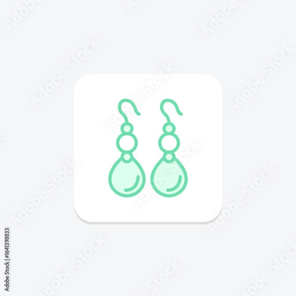 Obraz Pearl Earrings, vector, pixel perfect, illustrator file