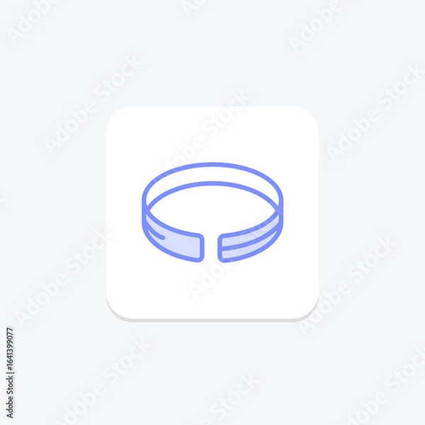 Obraz Silver Cuff Bracelet, vector, pixel perfect, illustrator file