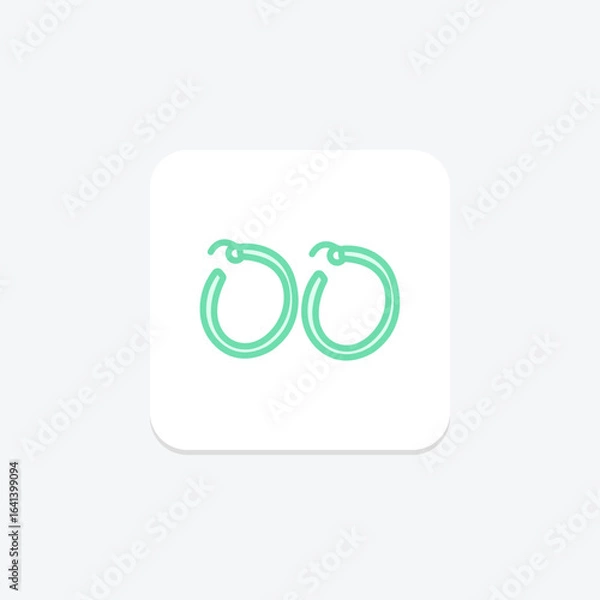 Obraz Silver Hoop Earrings, vector, pixel perfect, illustrator file
