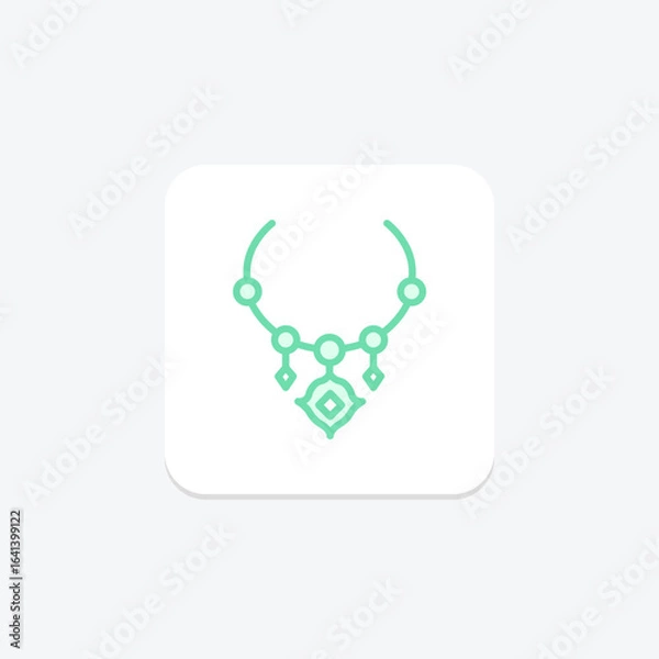 Obraz Gold Charm Necklace, vector, pixel perfect, illustrator file
