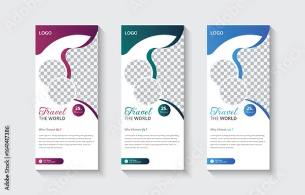 Obraz travel roll up banner, travel signage, travel-agency roll up banner