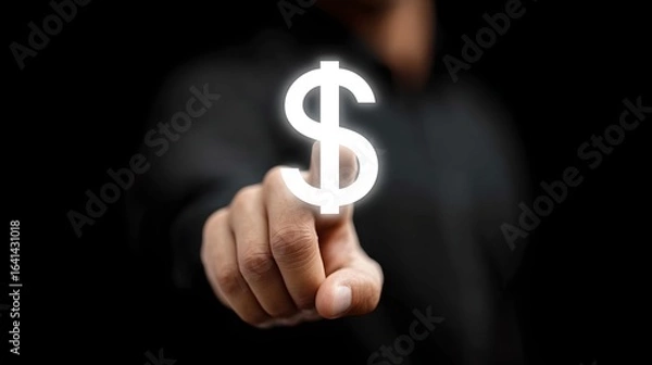 Fototapeta Hand Gesture with Glowing Symbol Darkness