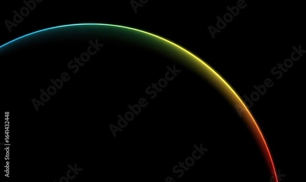 Fototapeta Rainbow curved edge on black background