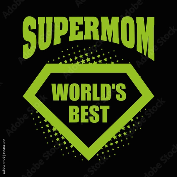 Obraz Supermom logo superhero World's best