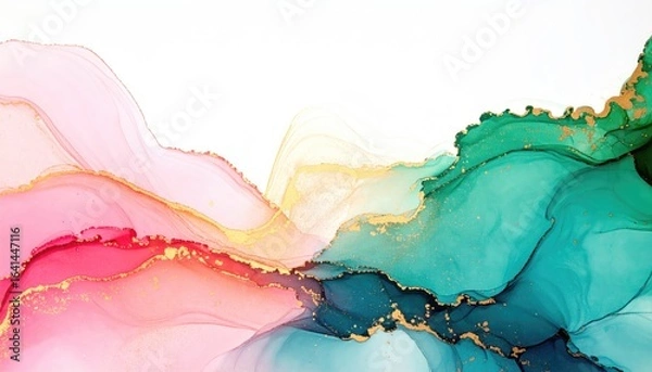 Obraz Vibrant abstract waves of color blend seamlessly in a stunning composition