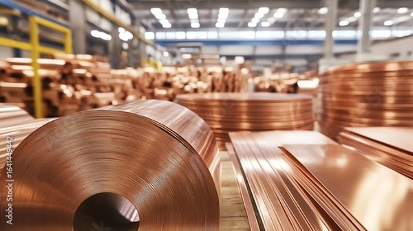 Fototapeta Website design copper sheets copper strips copper round