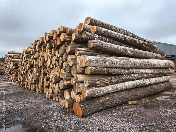 Fototapeta wide_dslr_photo_of_kiln_dried_logs_stacked_--ar_