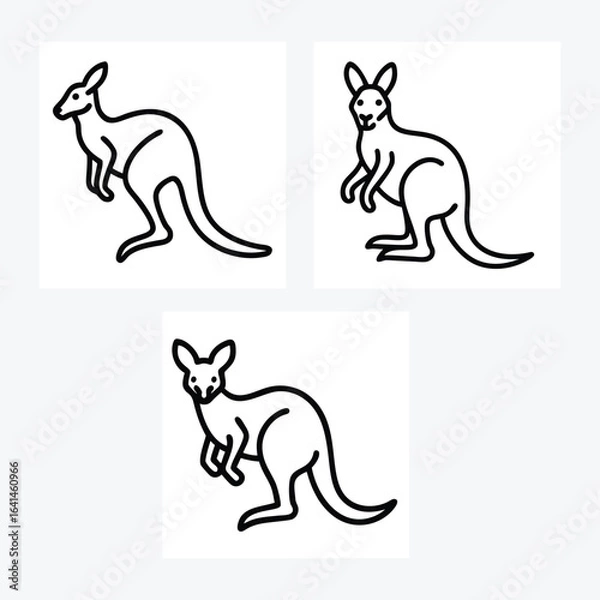 Obraz kangaroo jumping vector art silhouette