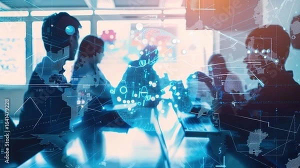 Fototapeta Global Digital Education: International Students Learning Across Borders via Online Platforms, Virtual Classrooms & EdTech Tools – Connecting Diverse Learners Worldwide Through Digital Innovation