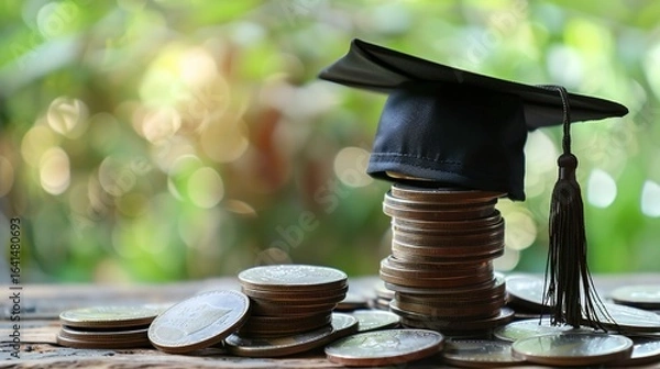 Fototapeta Cost of Education: Students Reviewing Tuition Bills, Budget Charts & Expense Trackers – Visualizing Fees, Scholarships & Financial Planning for Learning Costs in Educational Scenes