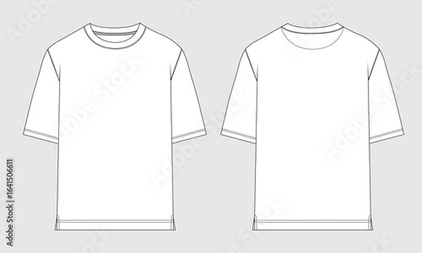 Obraz T shirt technical drawing template front and back