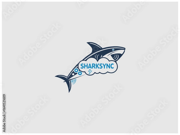 Fototapeta premium shark logo design vector, vector and illustration,