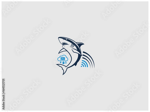 Fototapeta premium shark logo design vector, vector and illustration,