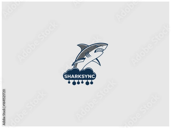 Fototapeta premium shark logo design vector, vector and illustration,