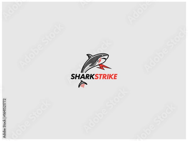 Fototapeta premium shark logo design vector, vector and illustration,