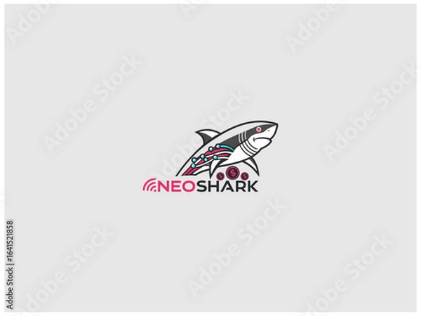 Fototapeta premium shark logo design vector, vector and illustration,