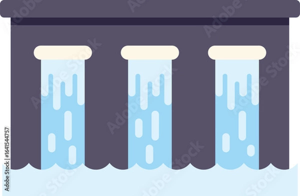 Fototapeta Hydroelectric power plant is generating clean energy from water, a renewable source of energy