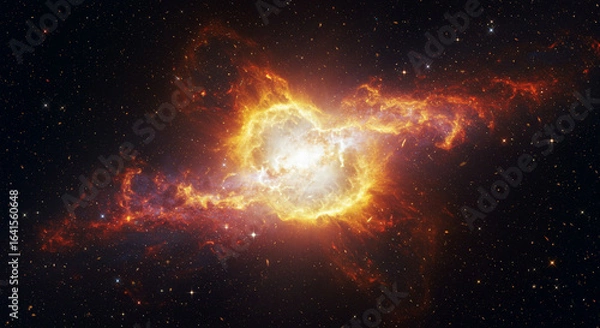 Fototapeta Supermassive Galactic Core Explosion in Deep Space