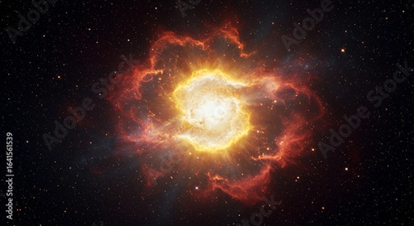 Fototapeta Supermassive Galactic Core Explosion in Deep Space