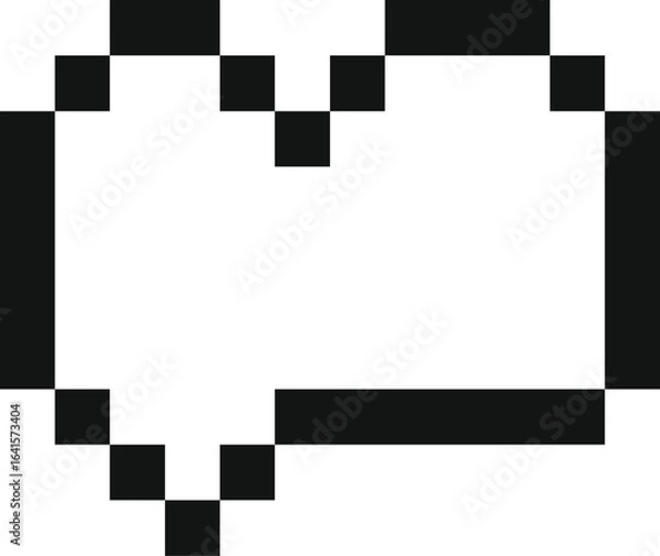 Fototapeta Pixelated speech bubble representing digital communication, offering space for custom text or message