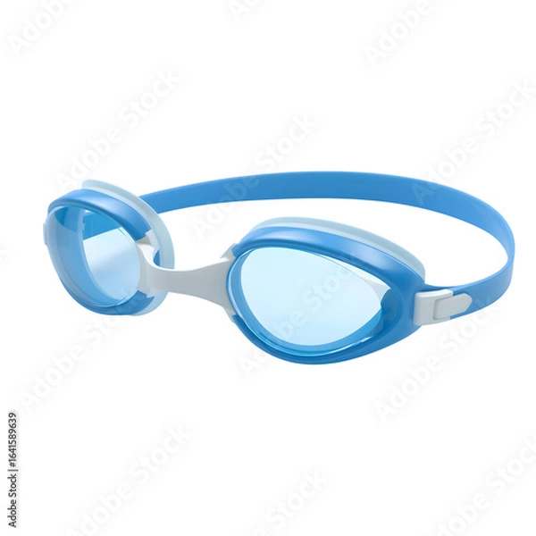 Fototapeta Blue swimming goggles isolated on transparent background