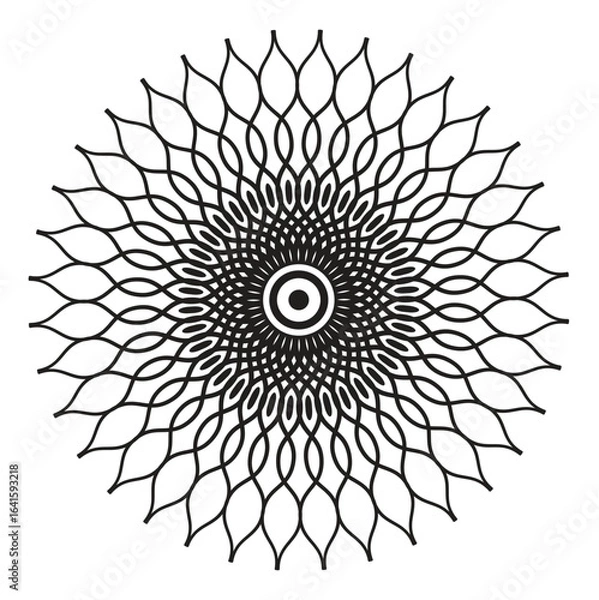 Obraz This captures the key elements of the image like the abstract floral and mandala aspects while also highlighting the color scheme and design