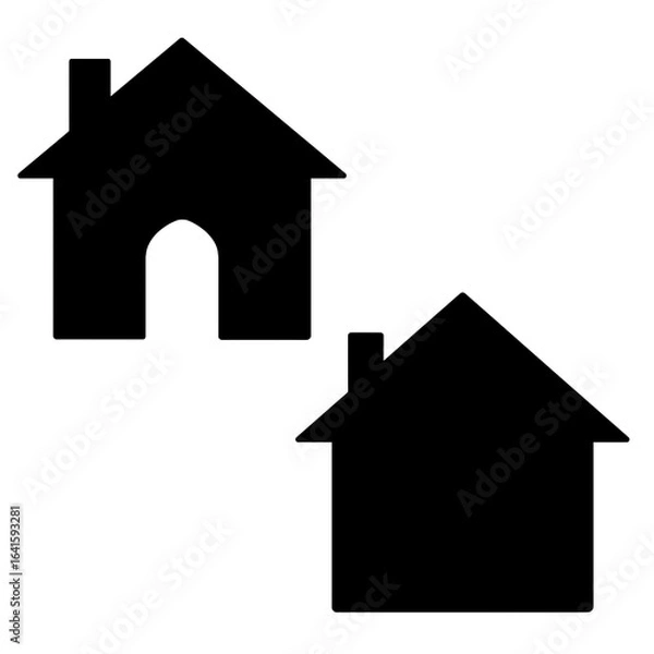 Fototapeta vector house icon set. silhouette house icon set.
house icon on white background. house icon on black