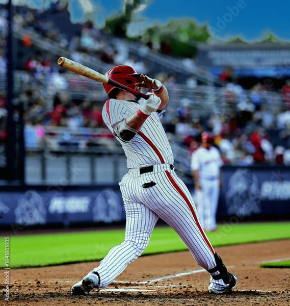 Obraz red baseball batter