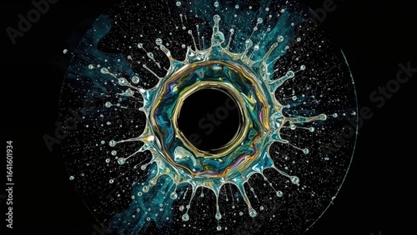 Fototapeta Colorful splash from a water drop