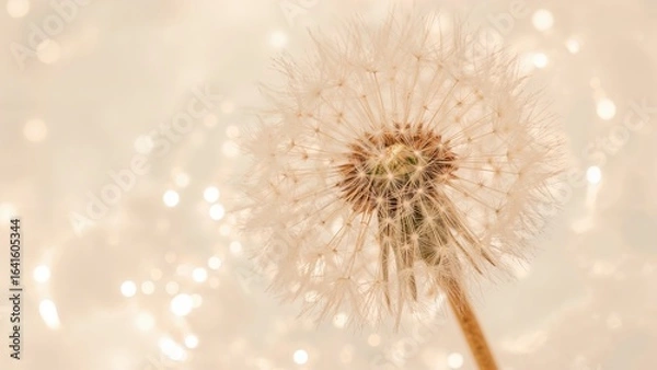Fototapeta Close-up image focusing on dandelion seeds with creative abstraction
