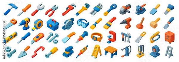 Obraz Handyman tool set for home repair projects, DIY building, construction needs. Generative AI