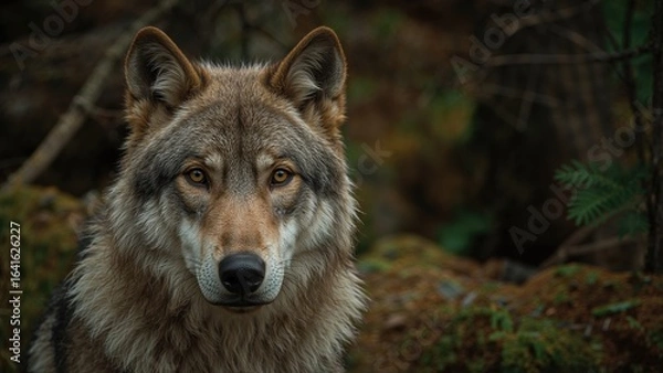 Fototapeta The Canis lupus Wolf in Grey