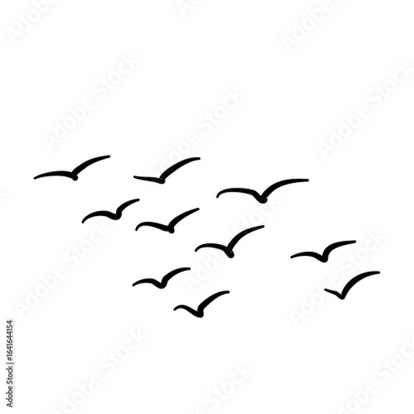 Fototapeta flock of bird vector design hand drawn