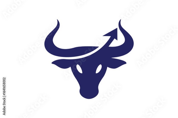 Obraz Financial bull logo with Upward Arrow