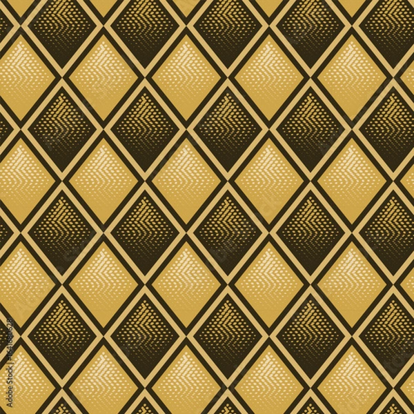 Obraz Checkered seamless pattern of brown and yellow