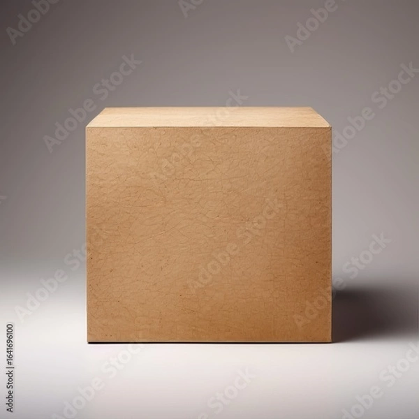 Fototapeta Realistic isolated box, cardboard box, business