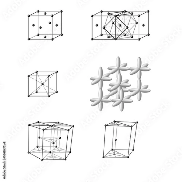 Fototapeta Crystal atomic lattice illustration.