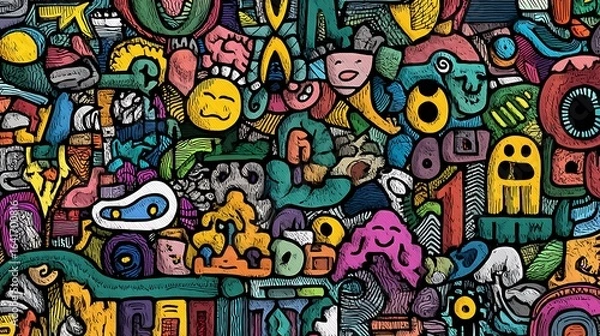 Fototapeta background with color doodle theme