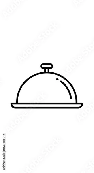 Obraz Food serving cloche isolated on white background