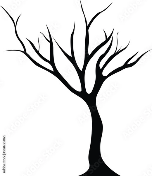Obraz dead tree, vector illustration, 2D vector, tree, black tree