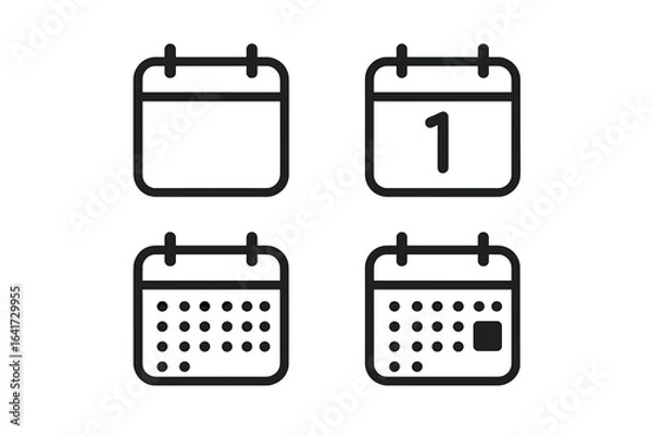 Obraz Week Icon Set, Days of the Week Calendar Badges, Weekly Planner Symbols, Modern Calendar Vector Icons, Time Management, Schedule, Date Markers on Transparent Background