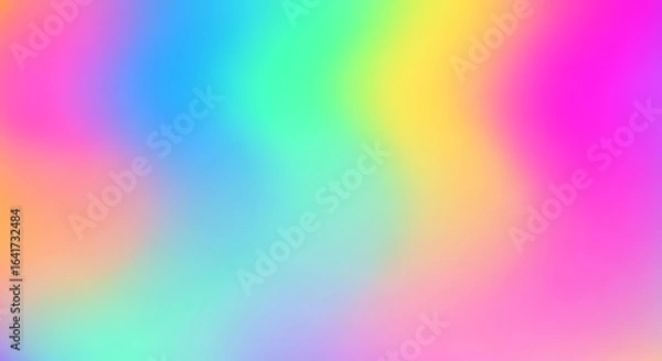Fototapeta Vibrant rainbow gradient background with bold neon colors transitioning smoothly from cyan to magenta, ideal for contemporary digital design and branding