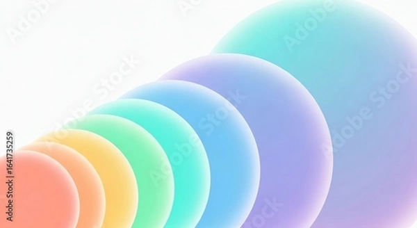 Fototapeta Geometric rainbow circles gradient background with concentric color rings creating depth and visual interest for modern graphic design projects