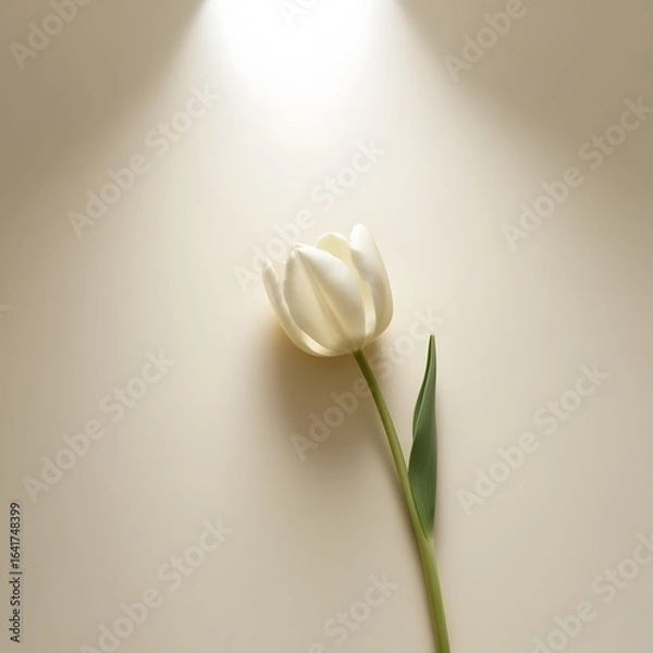 Obraz white tulip on black background