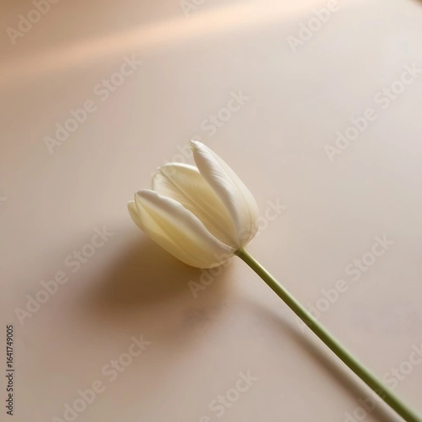Obraz white tulip on a white background