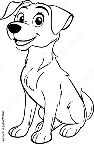 Fototapeta Coloring for kids, dog, vector.