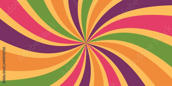 Fototapeta Abstract sunburst pattern. Autumn fall bright colors retro sunburst background.