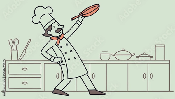 Obraz illustration of kitchen