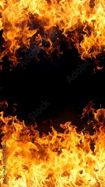 Fototapeta Fiery frame on black background (4)