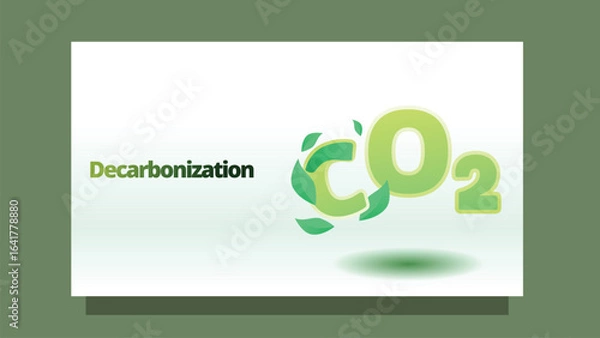 Fototapeta decarbonization concept. modern clean style screen size template for web or presentation vector illustration